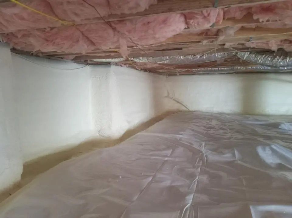Crawl space encapsulation with closed-cell spray foam for Metal Roof Coating in Vergennes